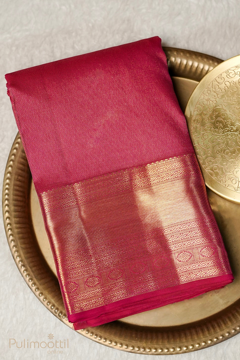 Rani Pink Kanchipuram Brocade Wedding Saree.