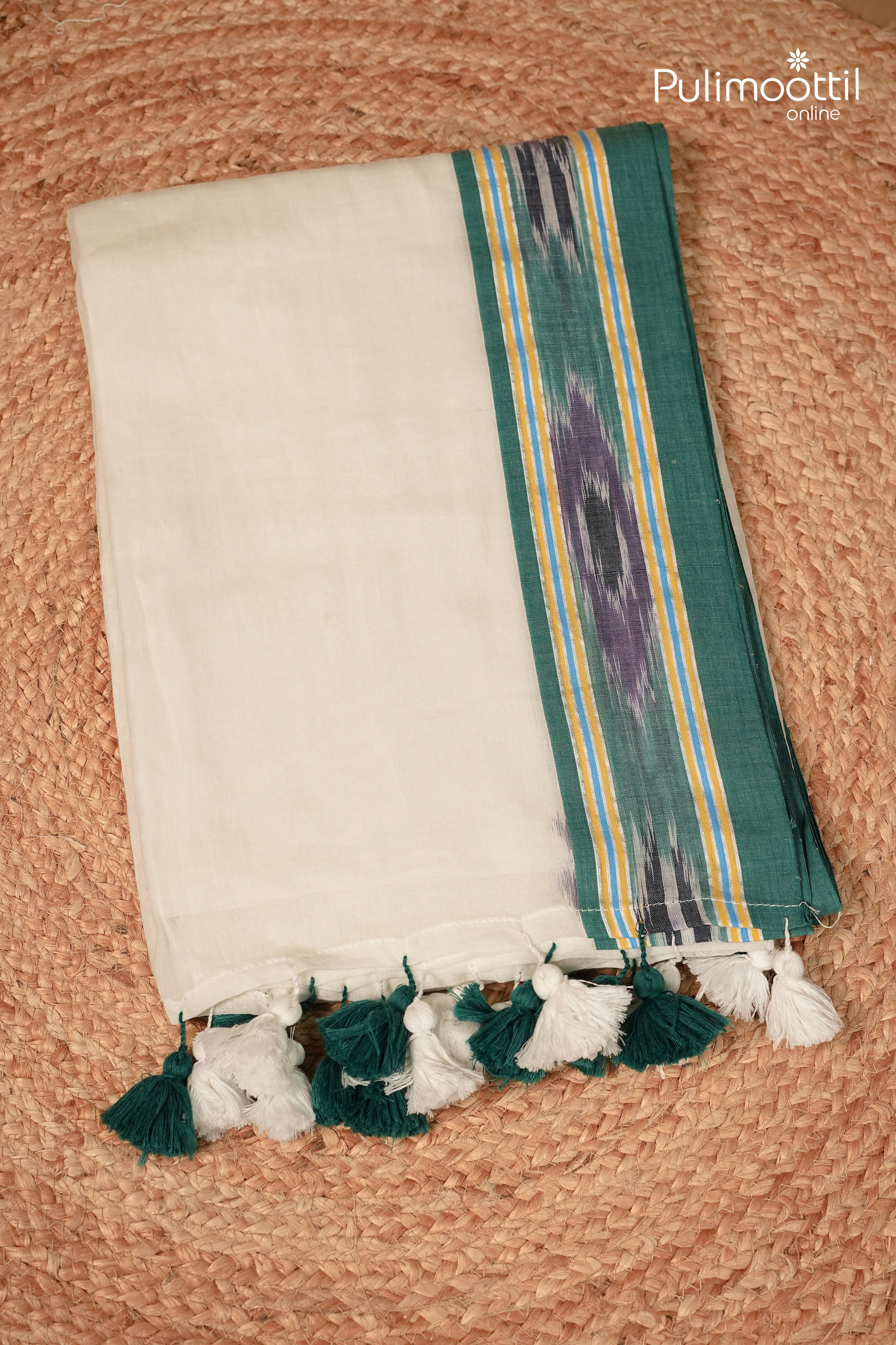 White Colour Mul Cotton Saree