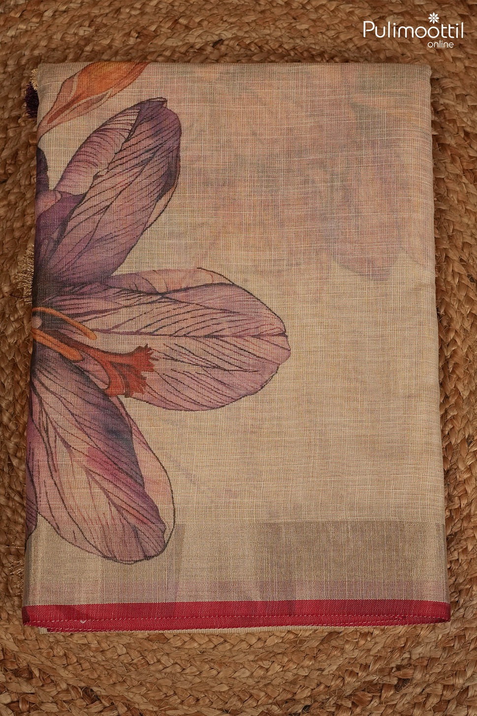 Onam Special Kerala Traditional Semi Lenin Tissue Saree