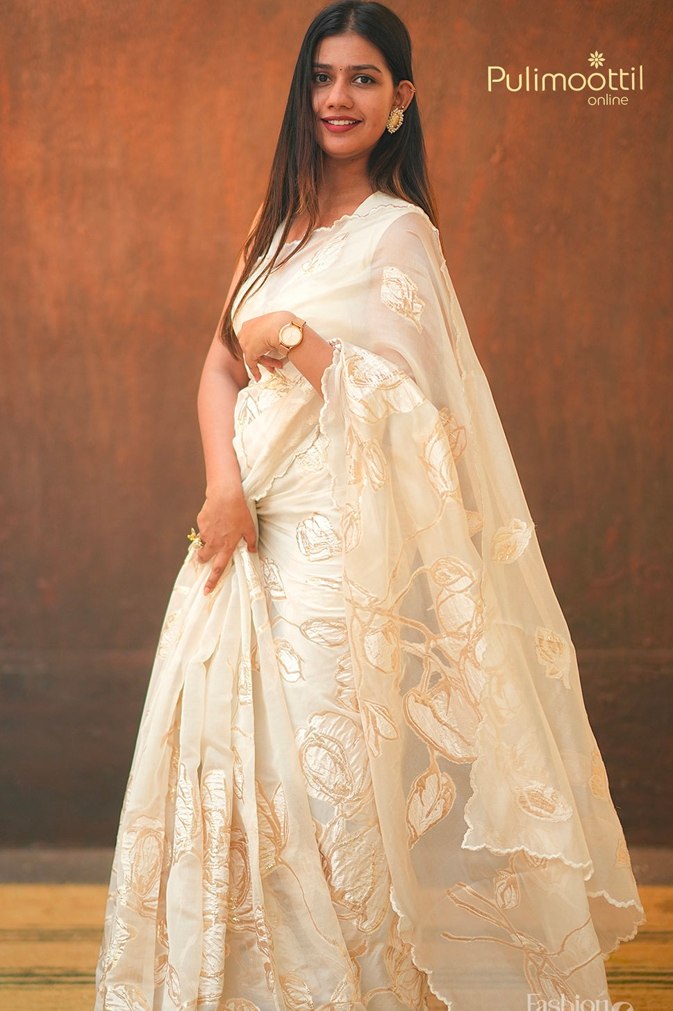 Offwhite Colour Turkish Organza Saree