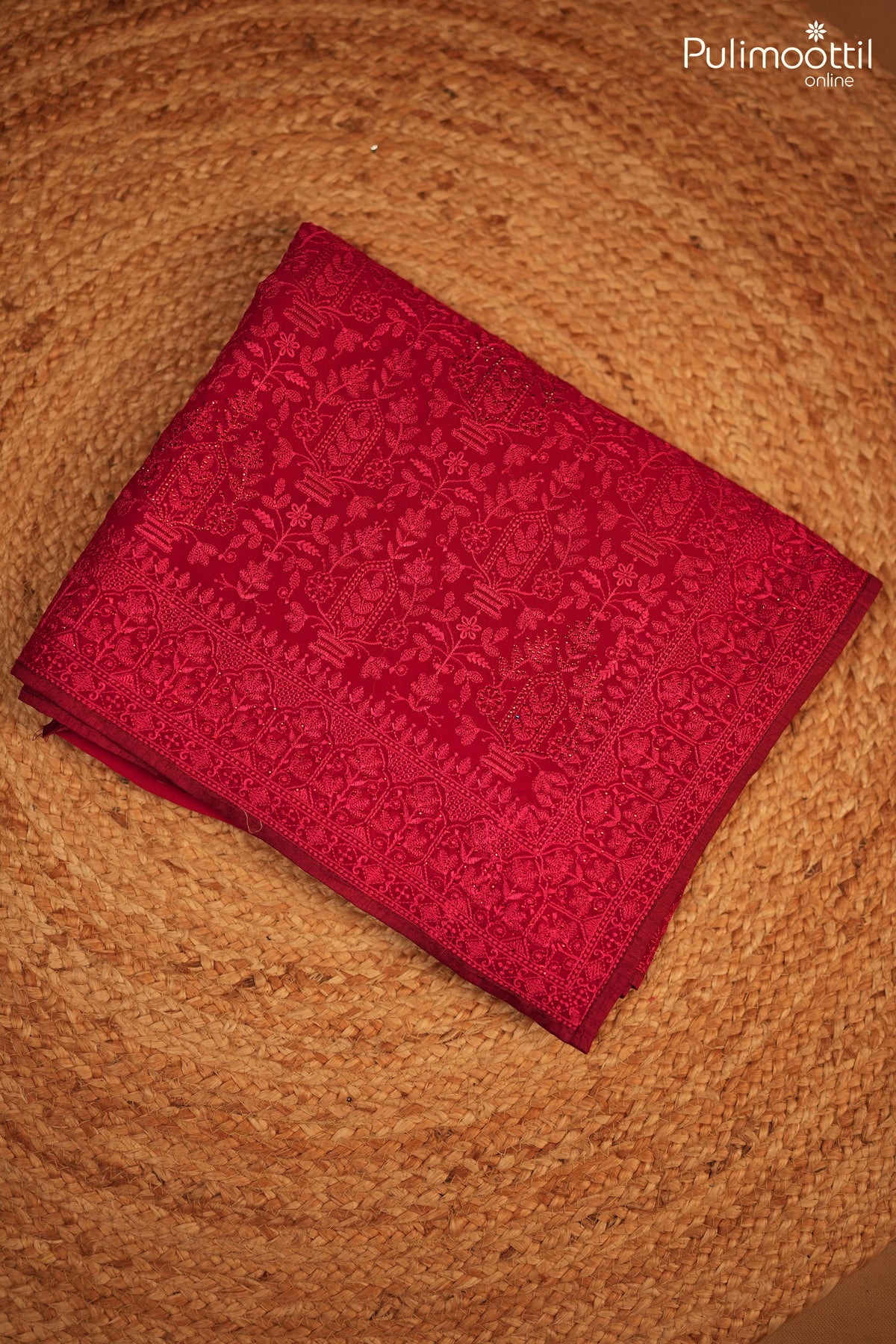 Red Color Georgette Fancy Saree