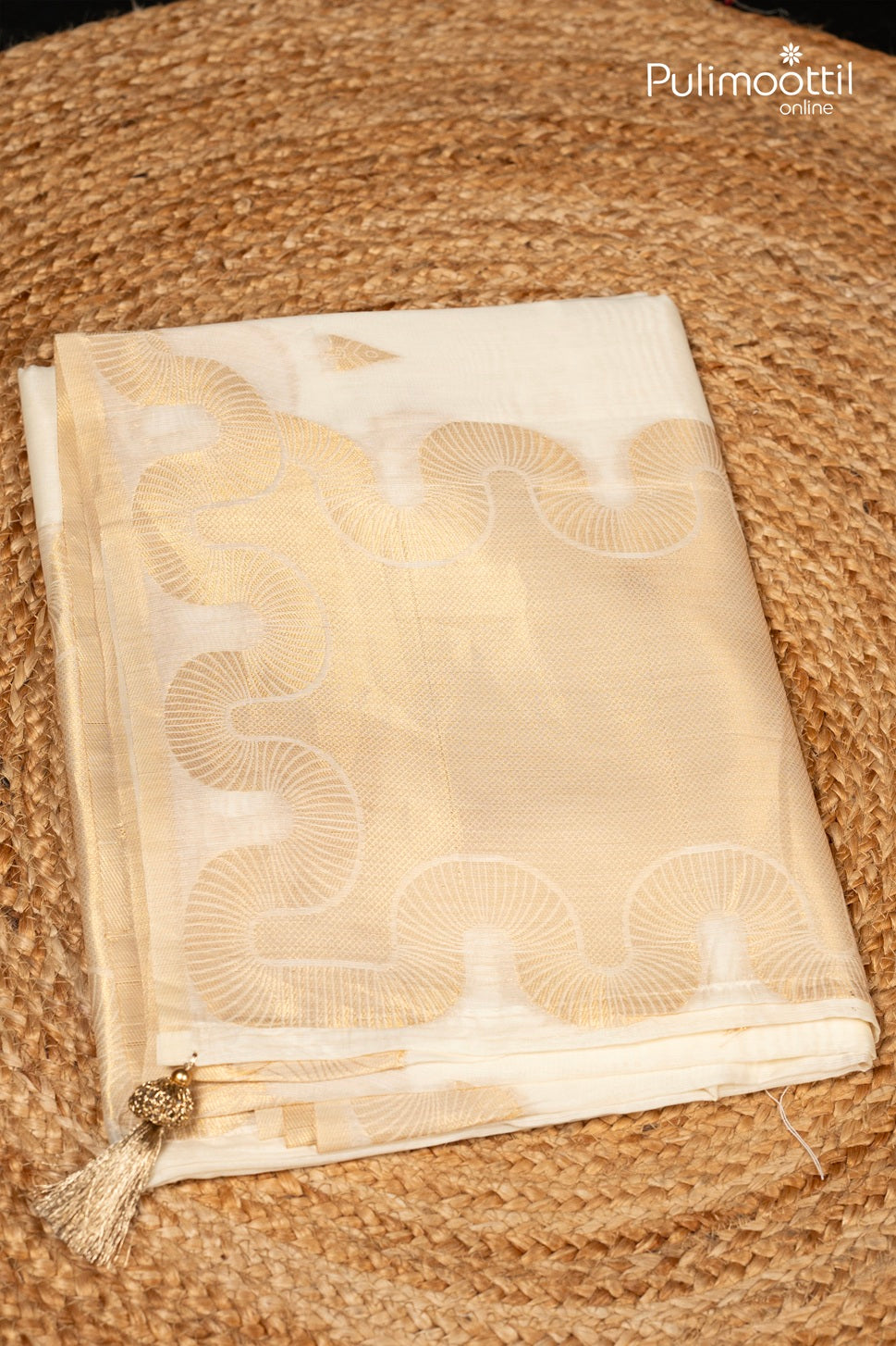Offwhite Colour Semi Chanderi Traditional Saree