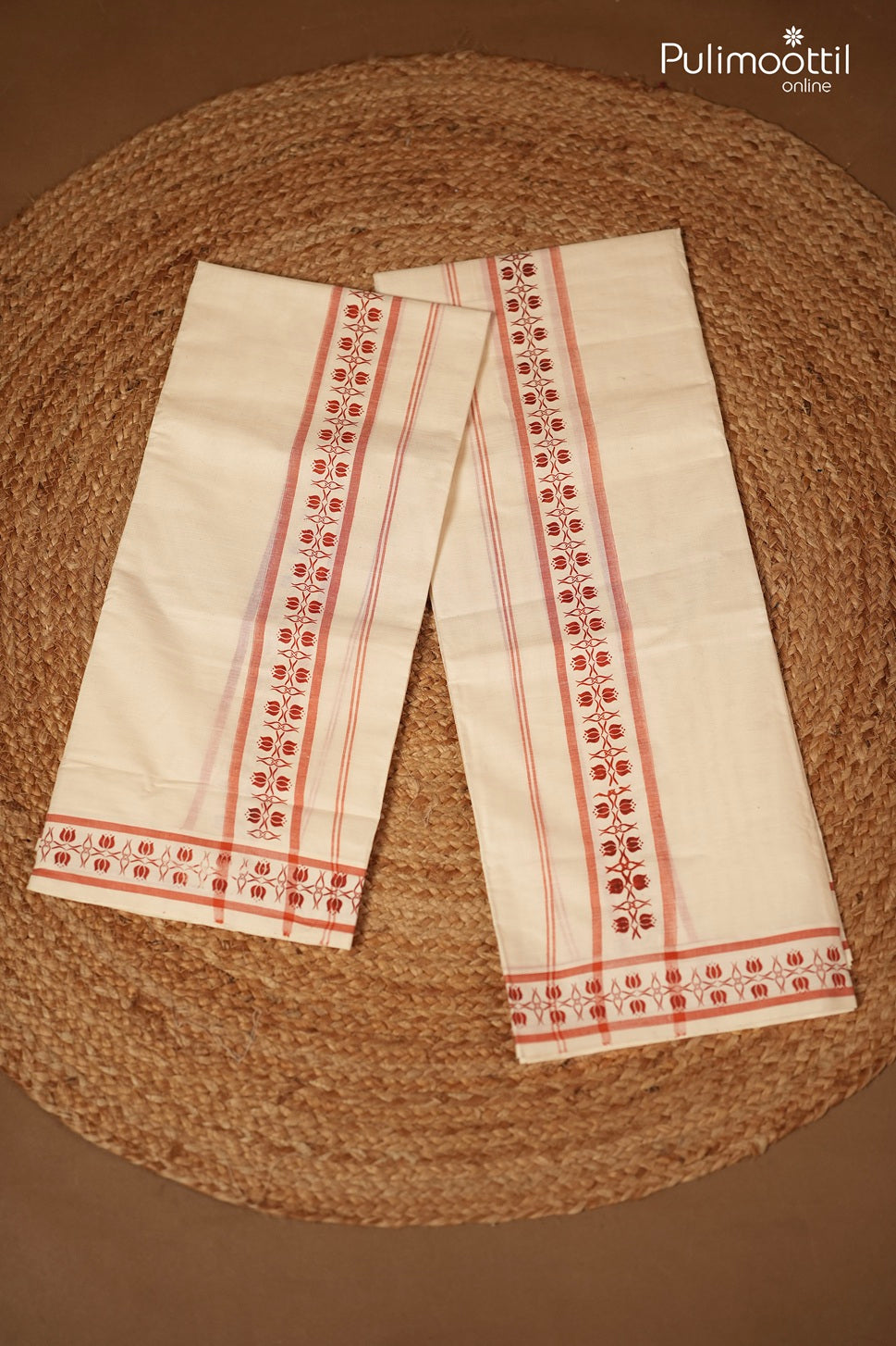 Onam Special Kerala Traditional Cotton Off White Set Mundu