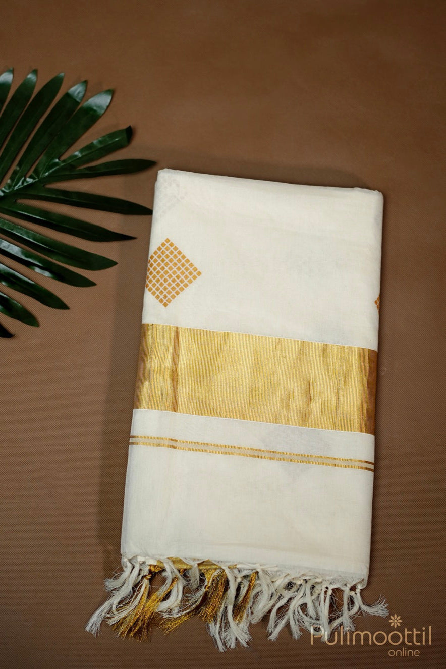 Kerala Traditional Cotton Set Saree.