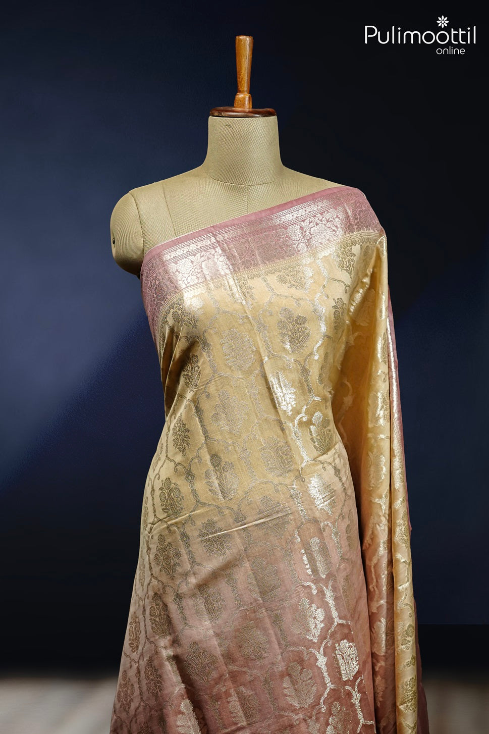 Double Shade Chanderi Banaras Silk Saree.