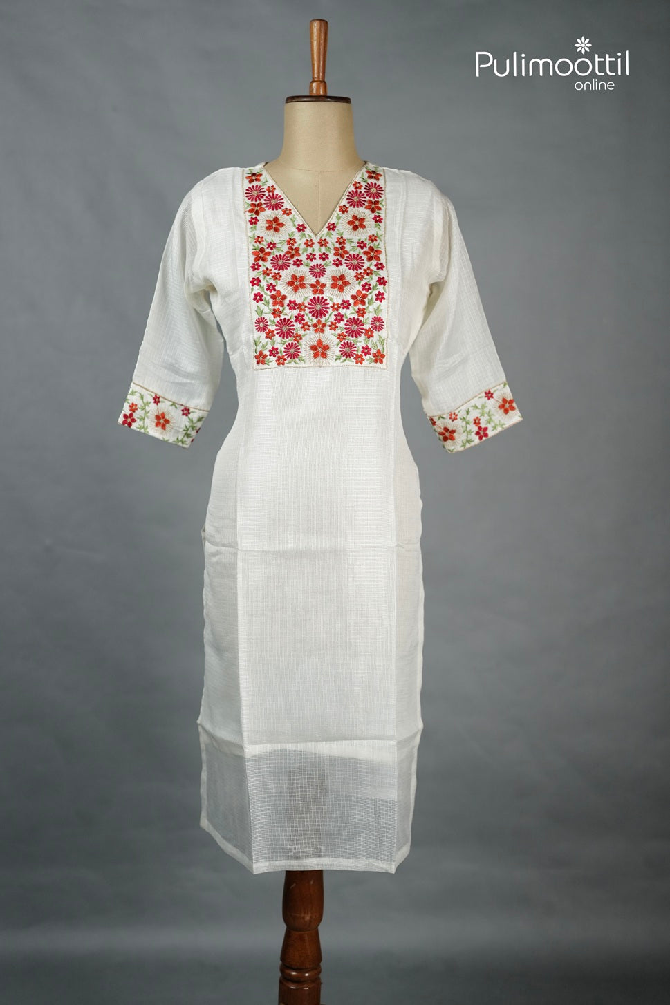 Offwhite Colour Net Cotta Kurti