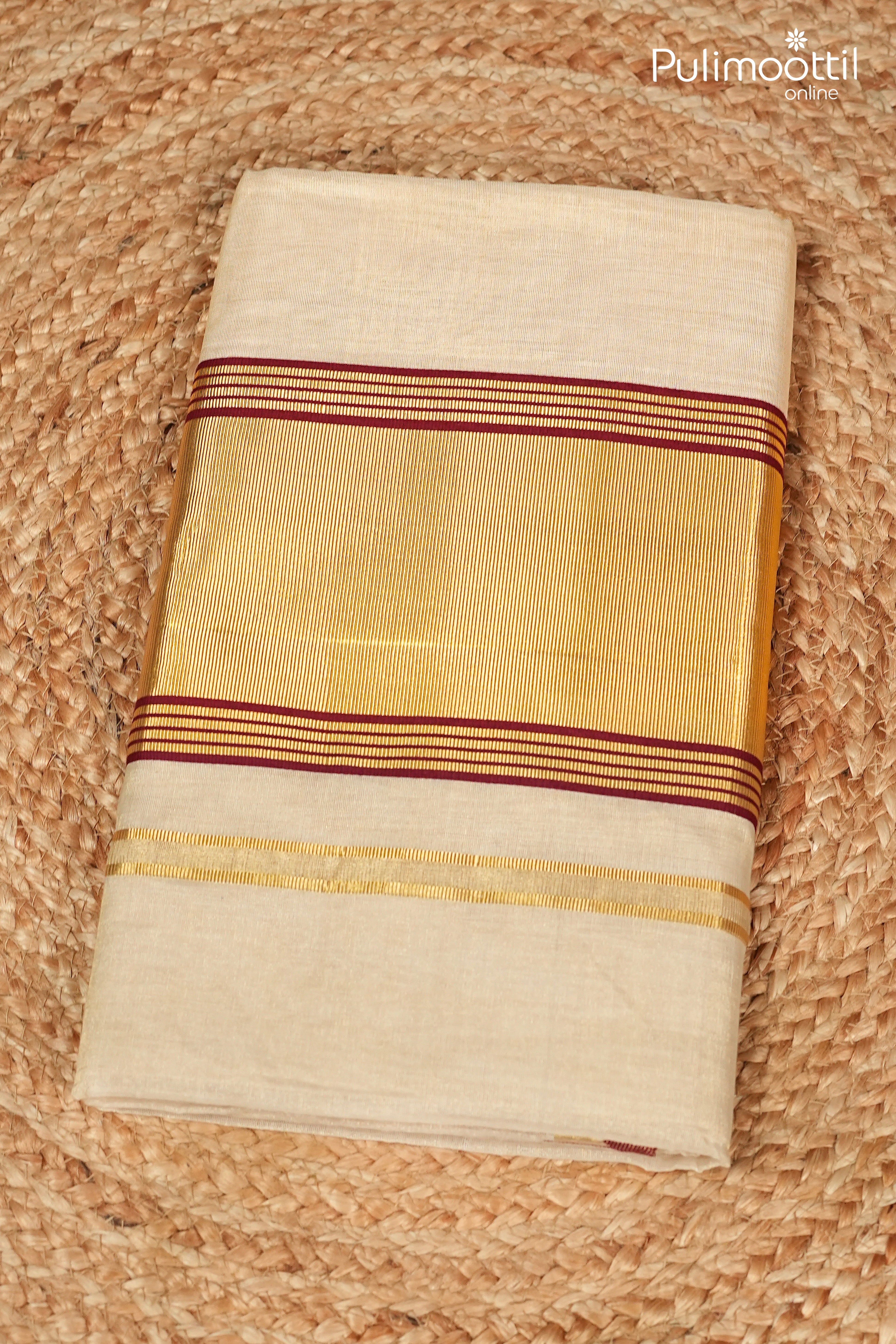 Kerala Traditional Golden Tissue Handloom Set Saree