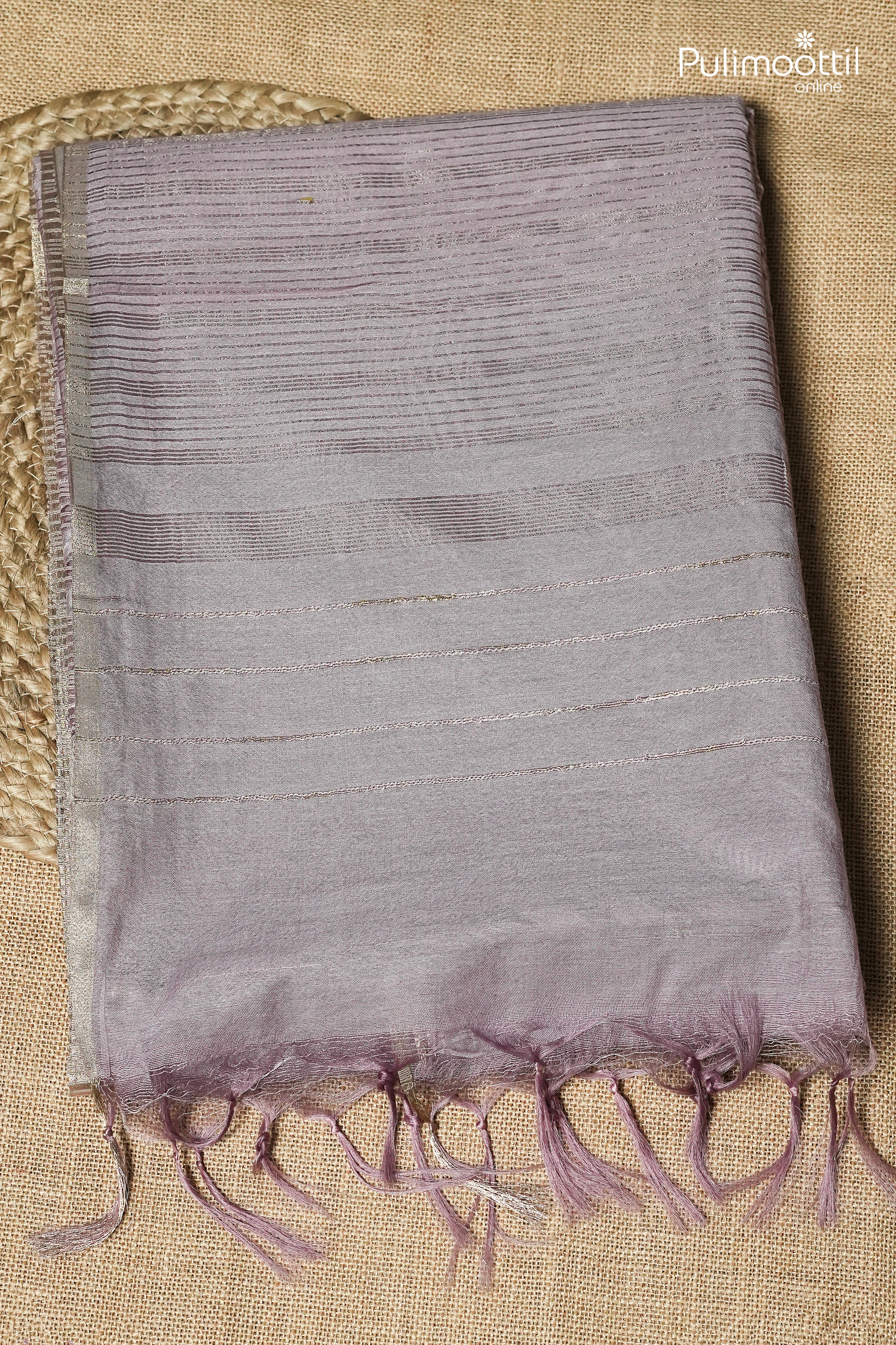 Lavender Colour Semi Tussar Saree
