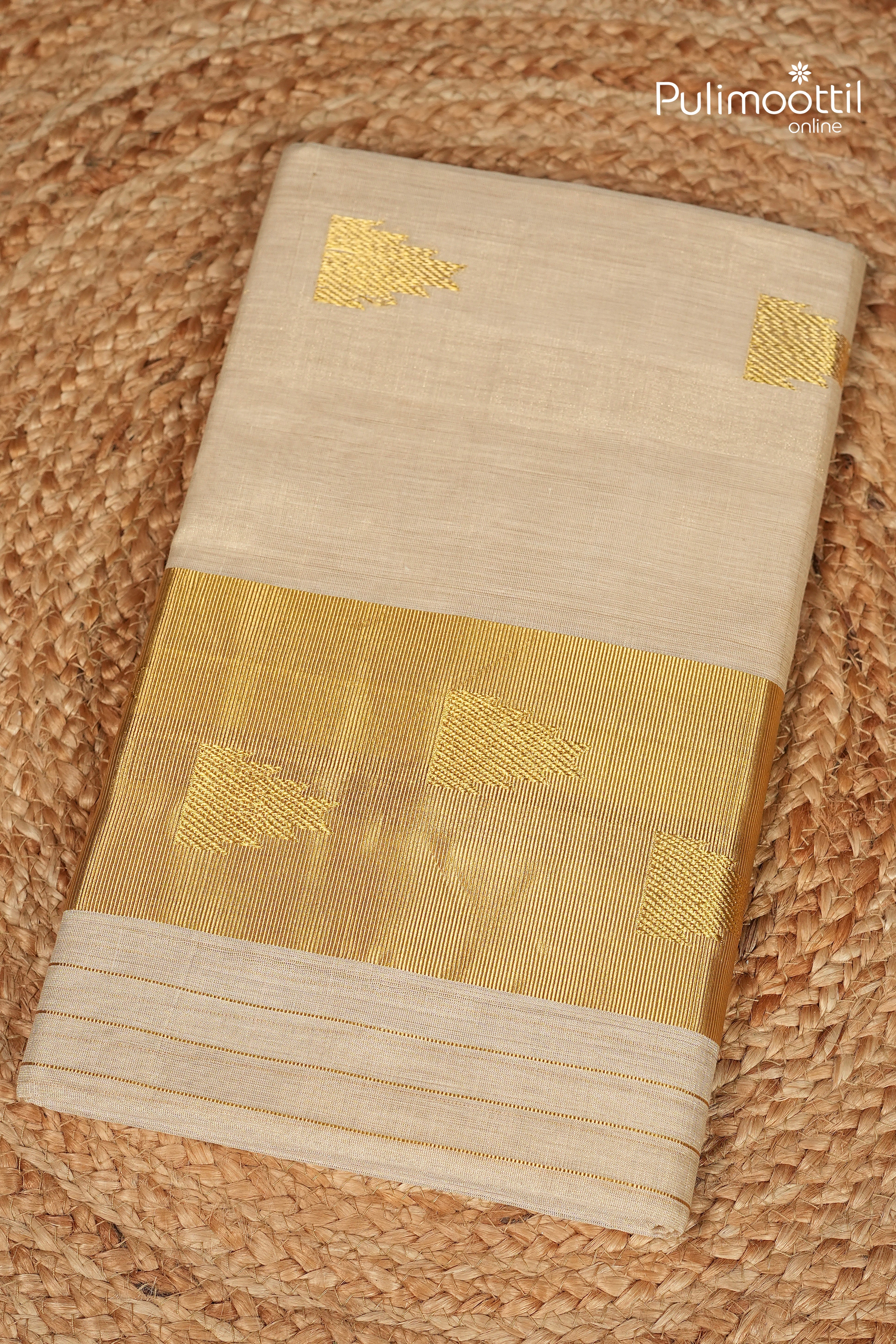 Kerala Traditional Golden Tissue Handloom Set Saree