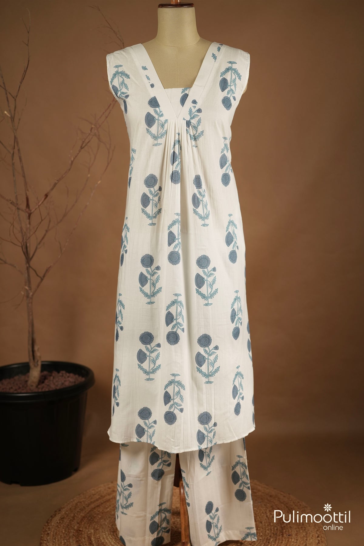 Off White Color A line Co-ord Set
