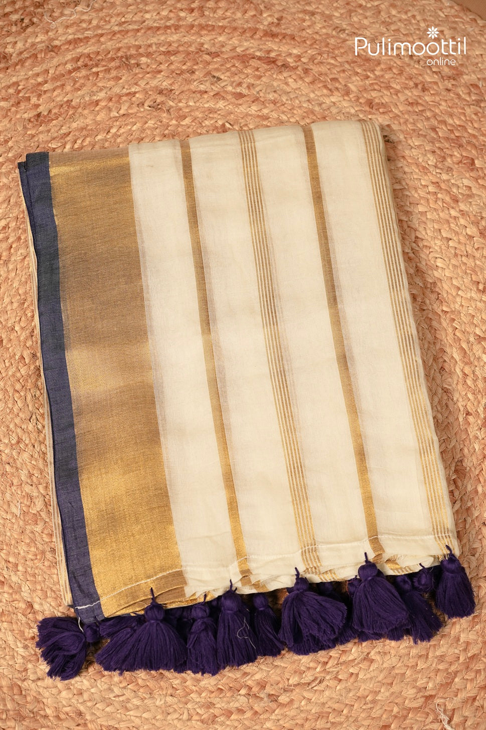 OffWhite Colour Mul Cotton Saree