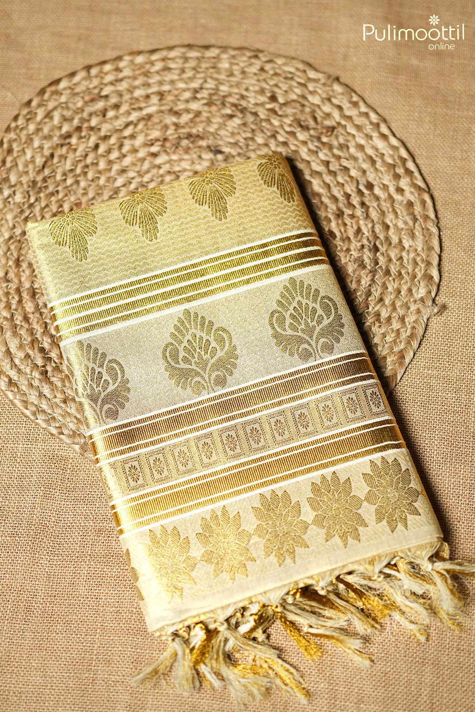 Kerala Traditional Golden Set Saree