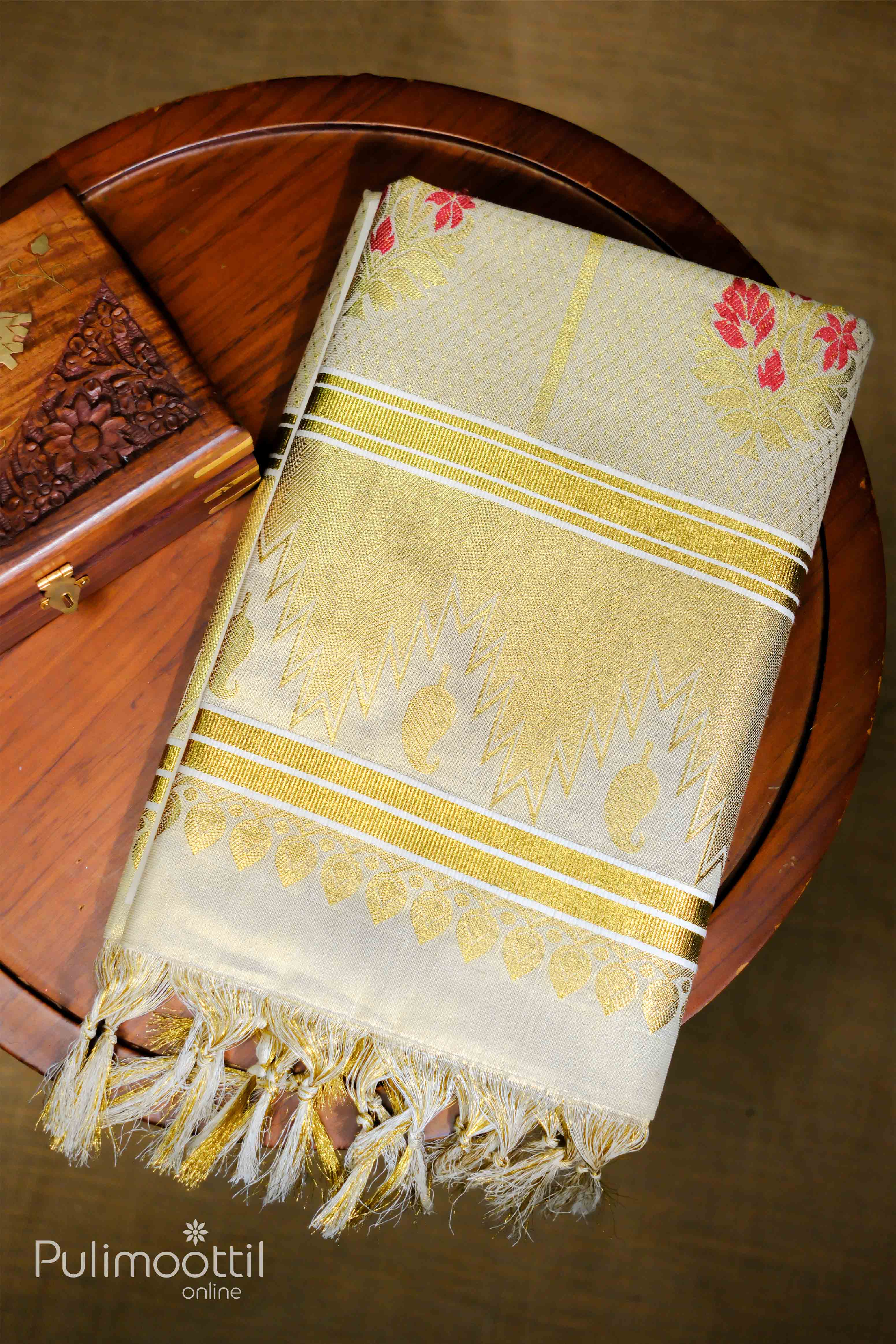 Golden Tissue Kerala Onam Set Saree
