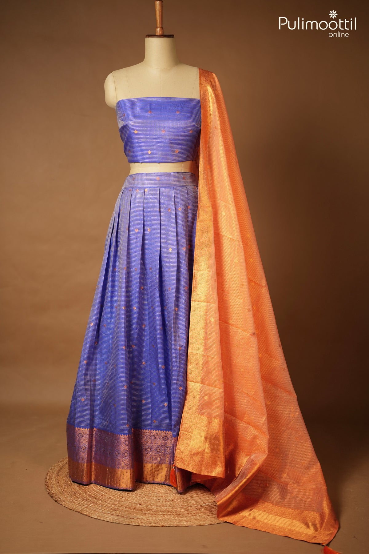 Copper Color Ready-to-Stitch Dhavani Set