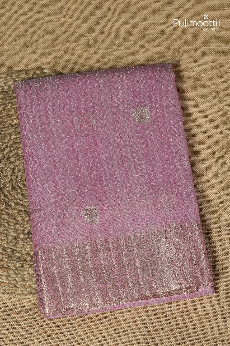 Light Pink Colour Semi Tissue Saree