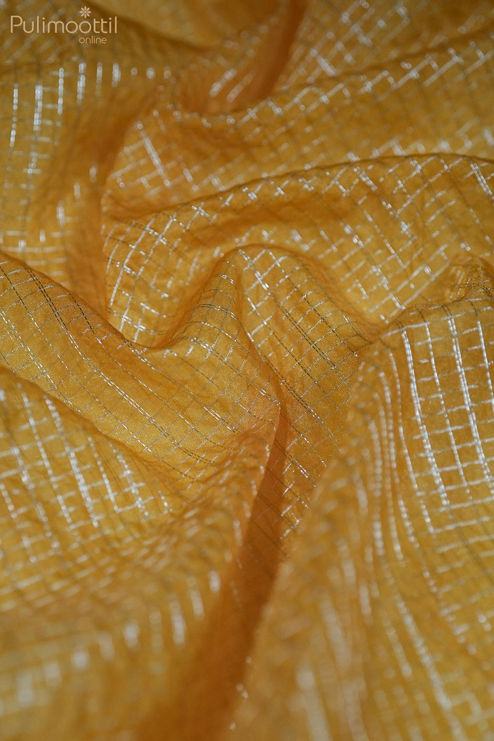 Golden Yellow Colour Organza Fabric