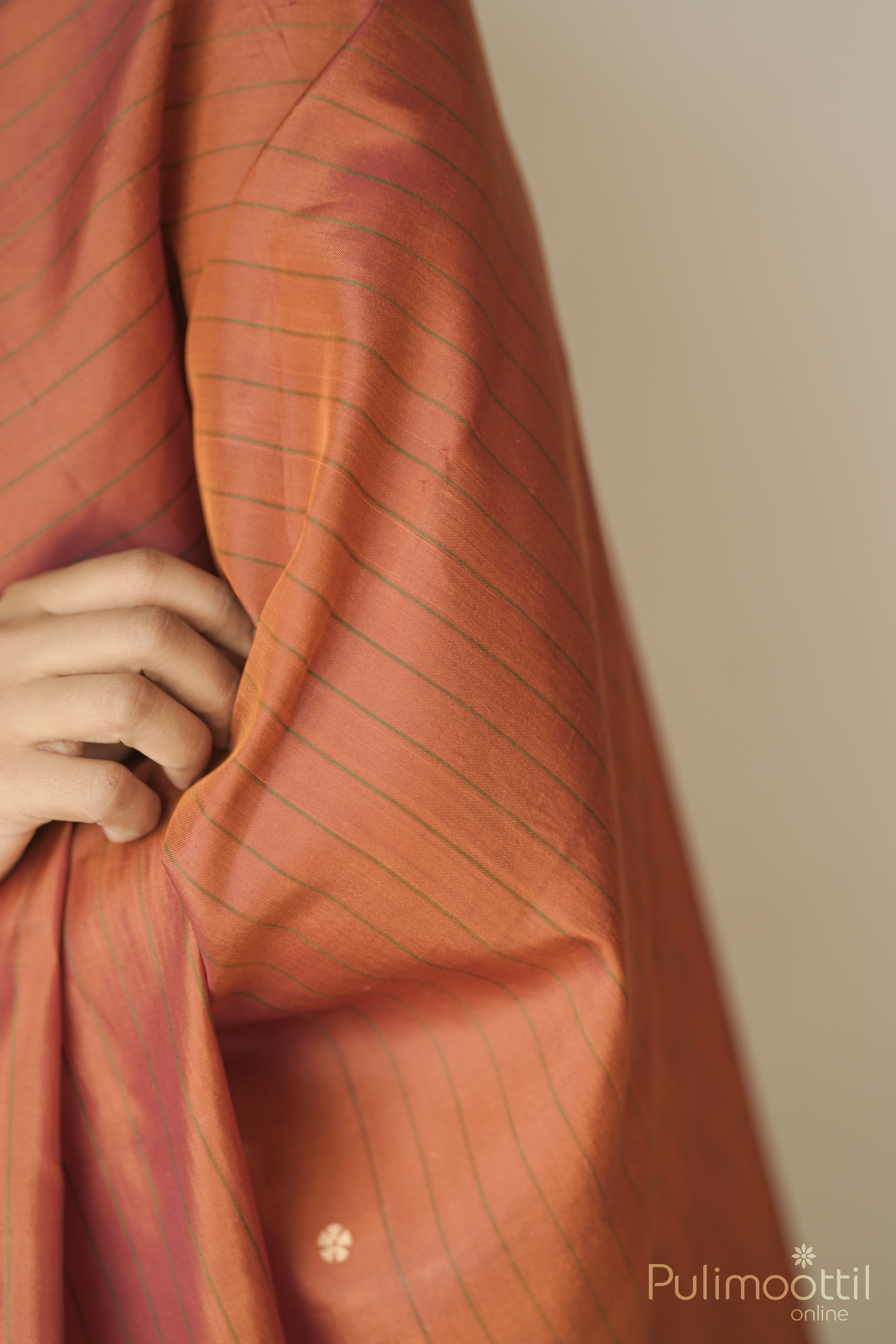 Kanchipuram Brick Shade Saree.