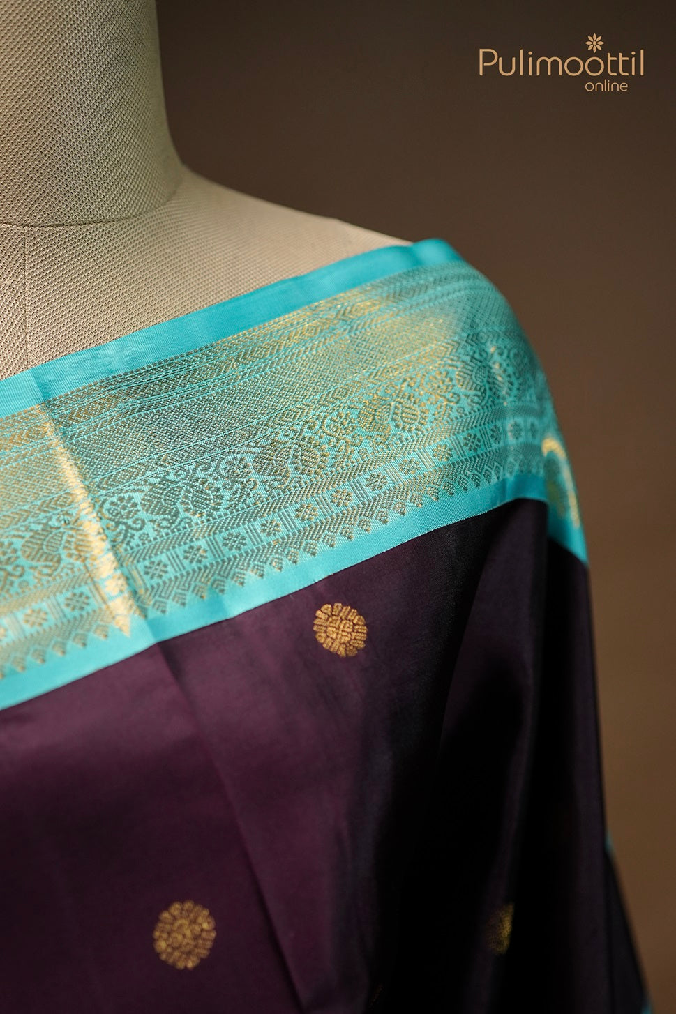 Dark Purple Shade Kanchipuram Soft Silk Saree.