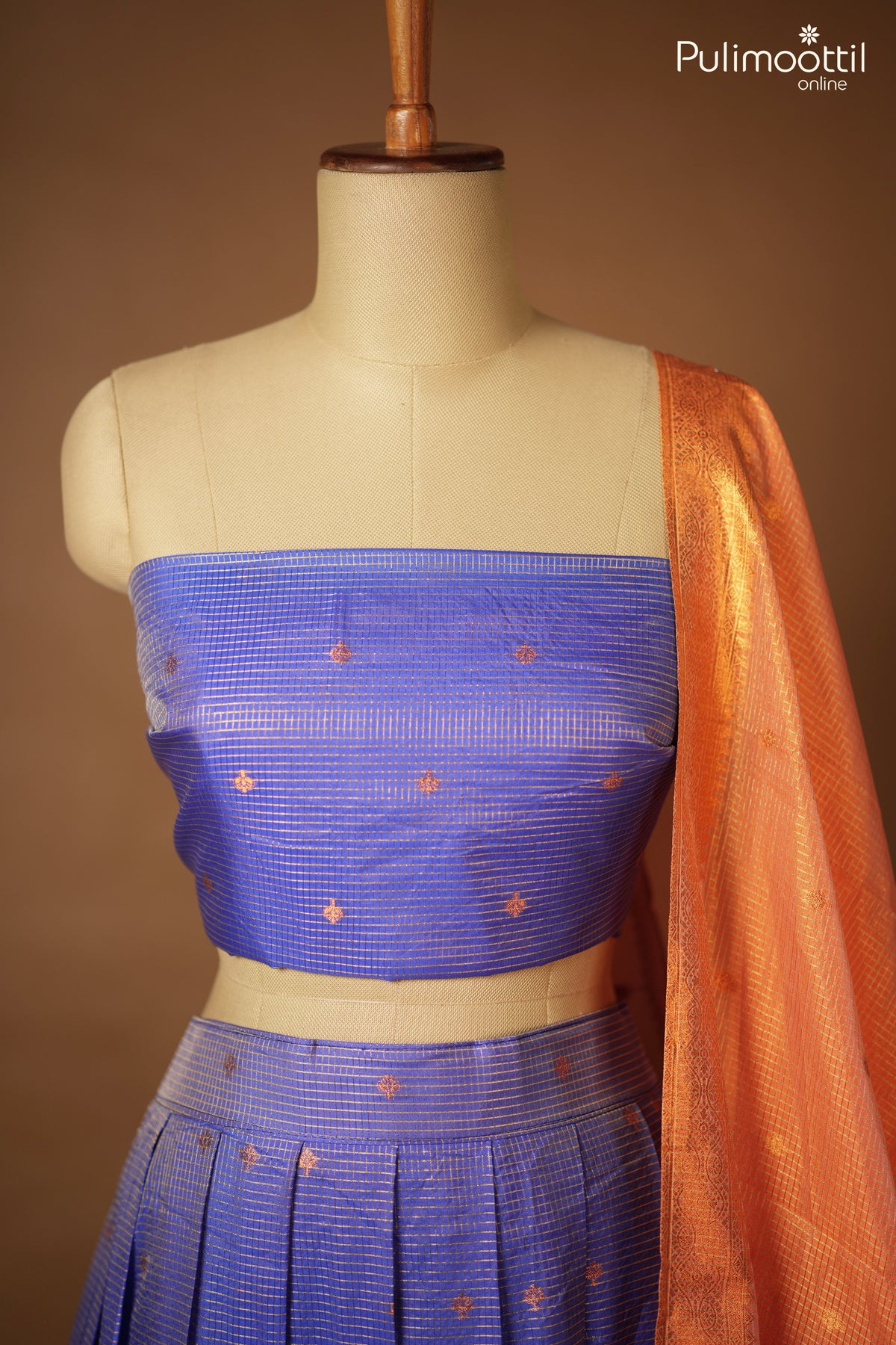 Copper Color Ready-to-Stitch Dhavani Set