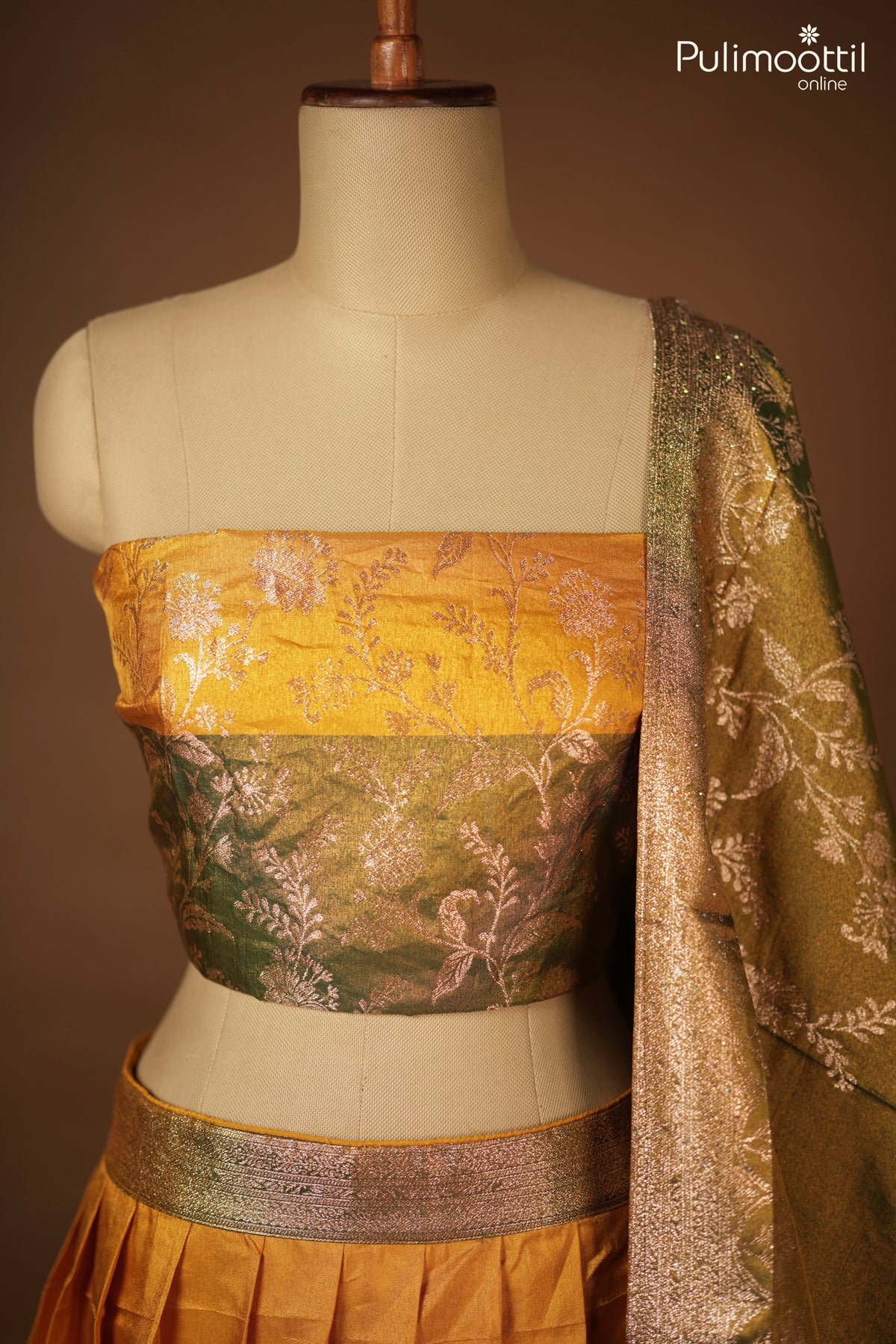 Yellow Green Color Ready-to-Stitch Dhavani Set