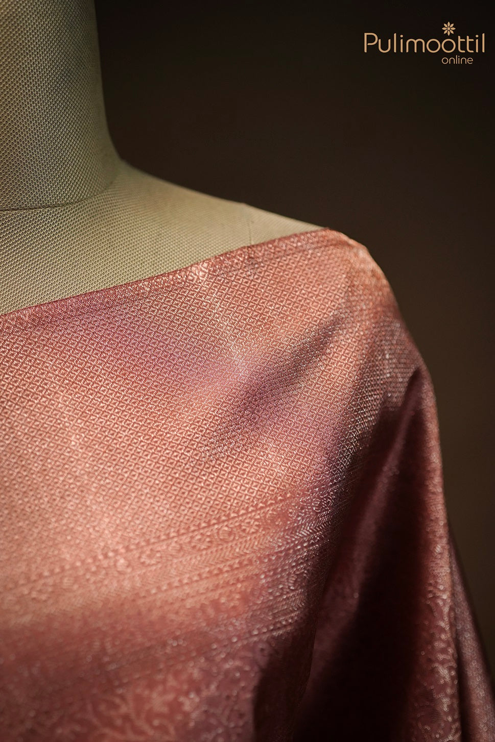 Pastle Peach Colour Kanchipuram Brocade Saree.