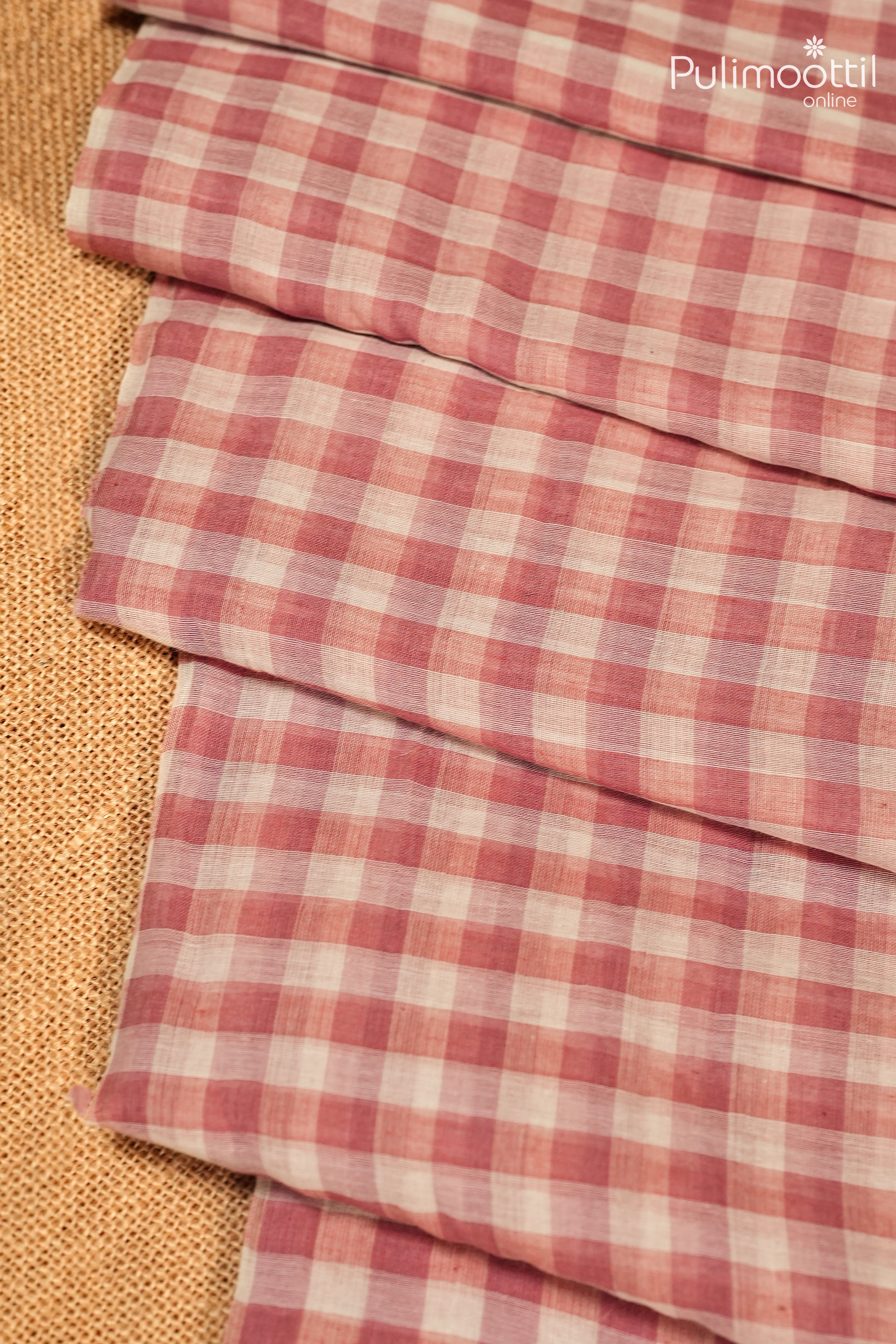 Onion Pink Colour Mul cotton Saree