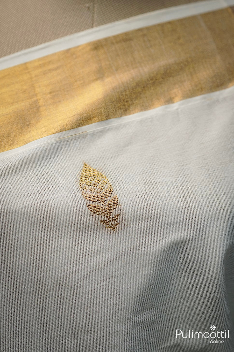 kerala Cream Colour Cotton Set Saree.