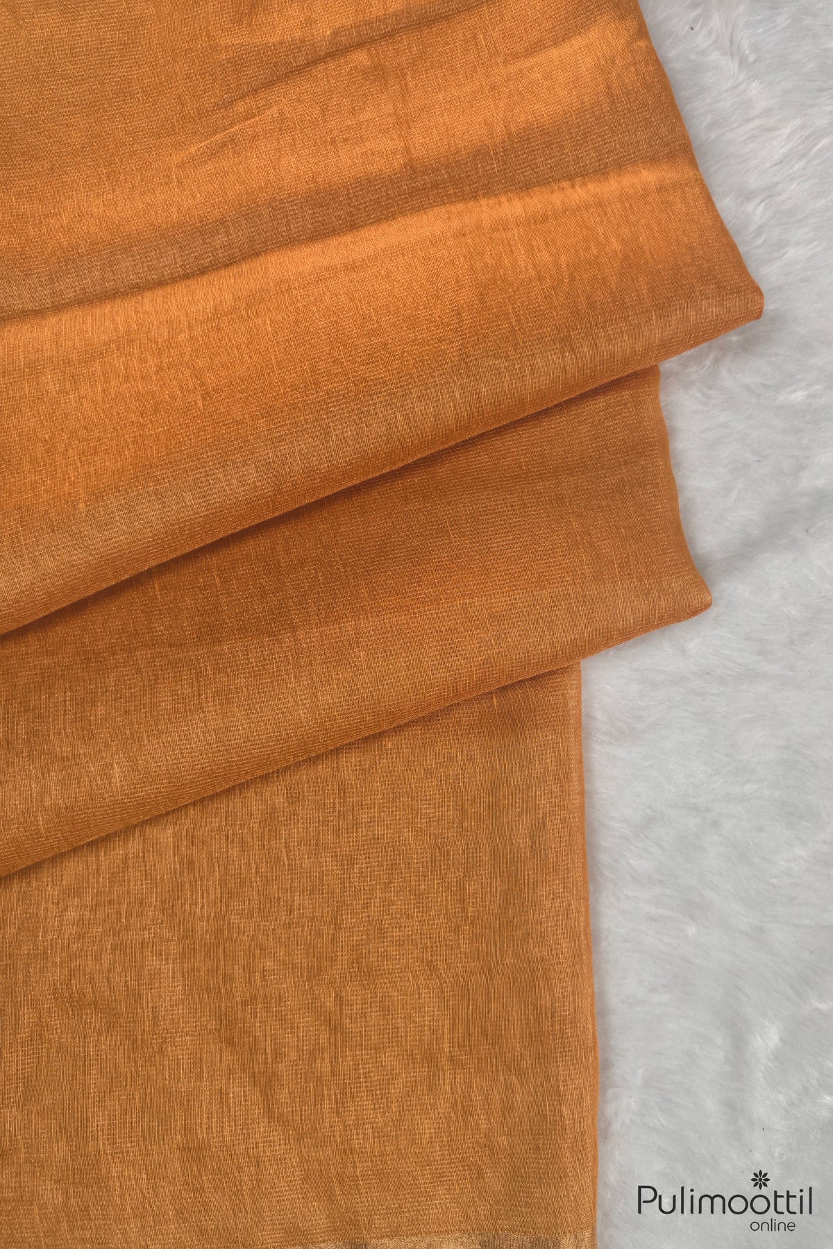 Orange-Yellow Colour Linen Saree
