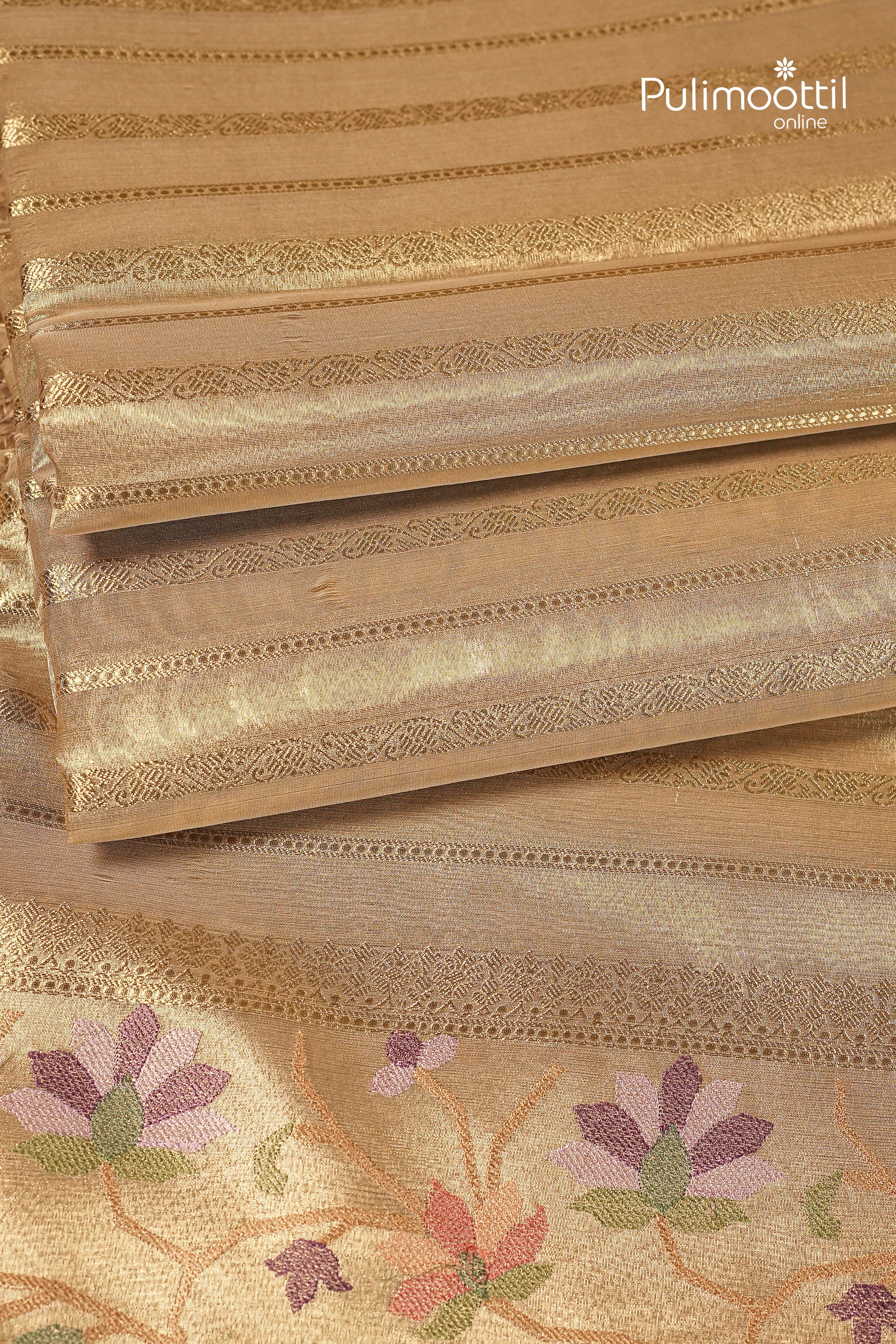 Kerala Traditional Golden Tissue Saree