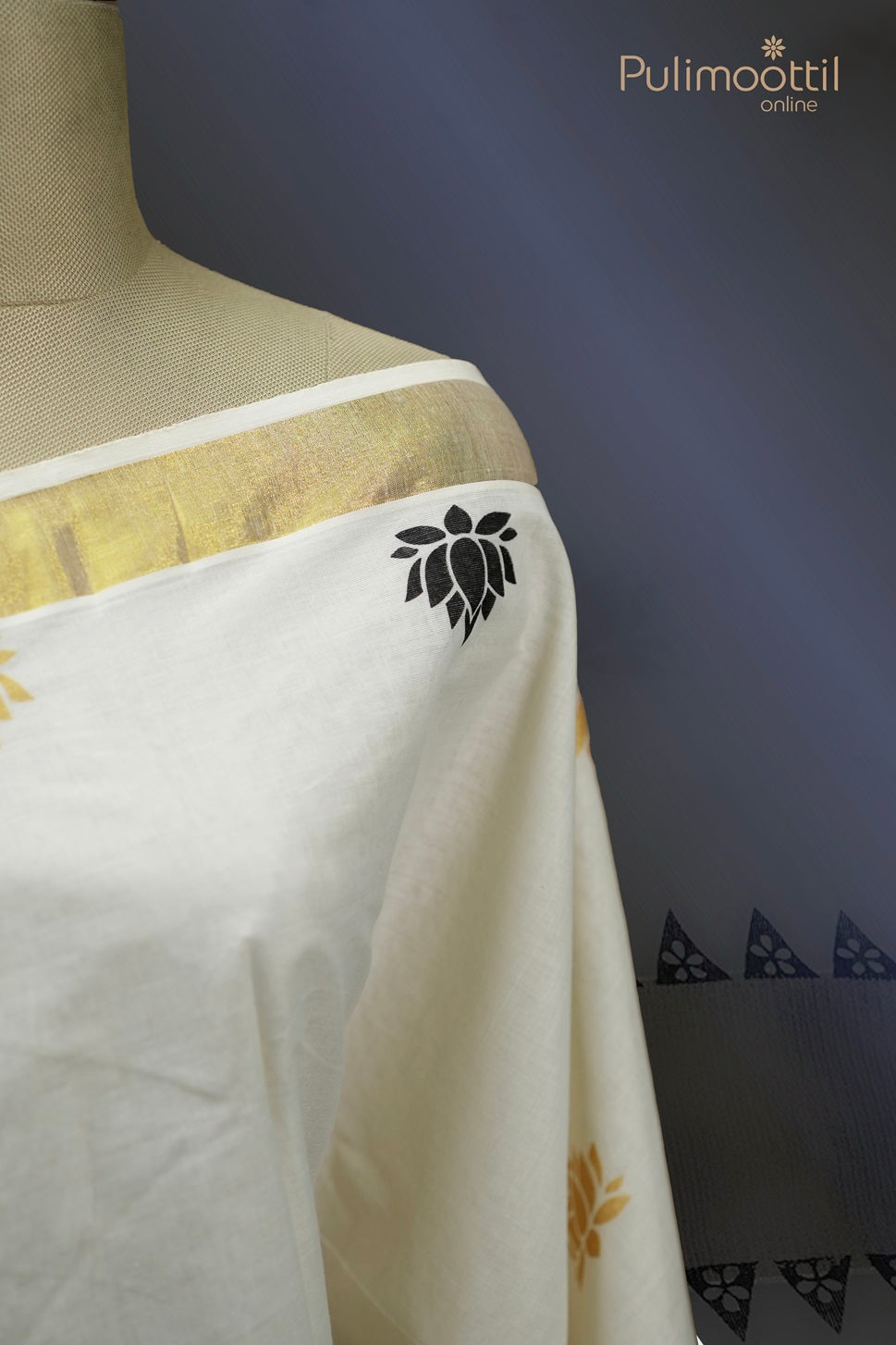 Cream Colour Kerala Set Saree.