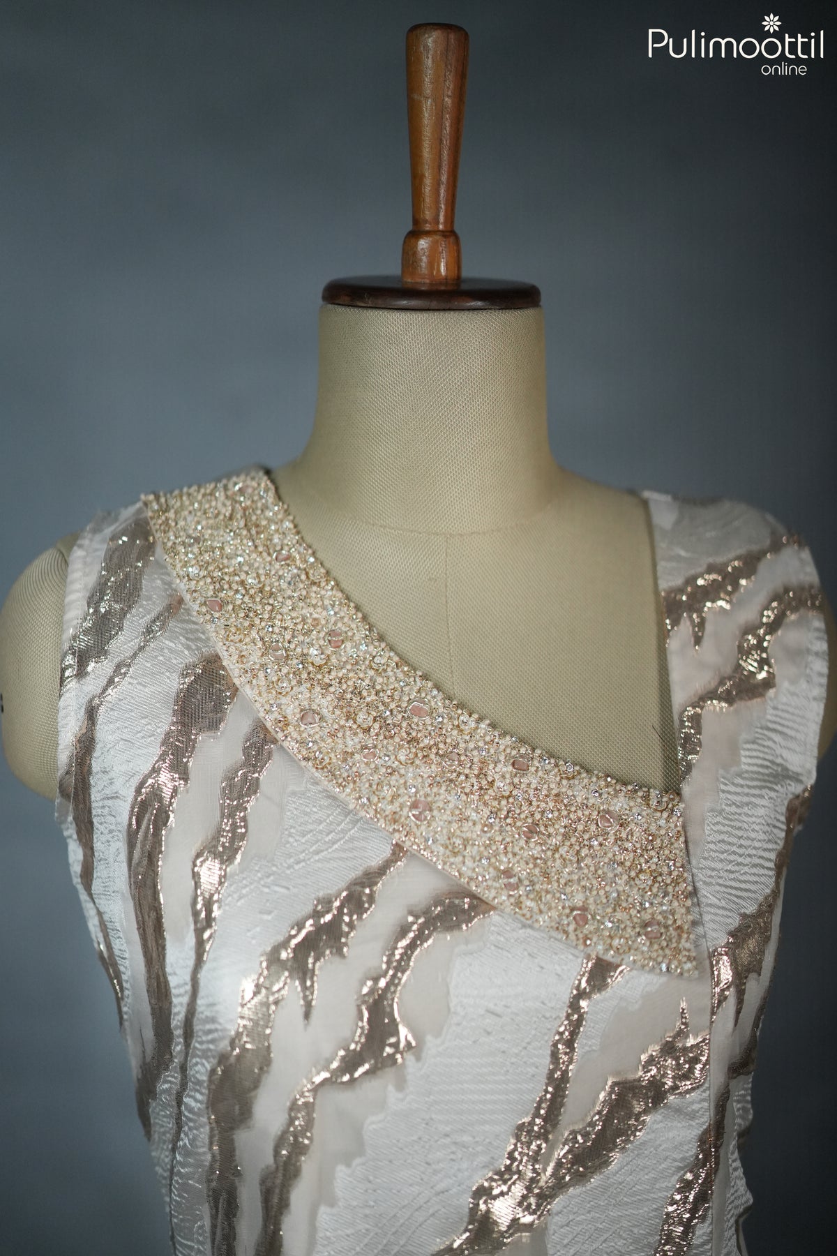 Ivory Turkish Organza A-Line Kurti