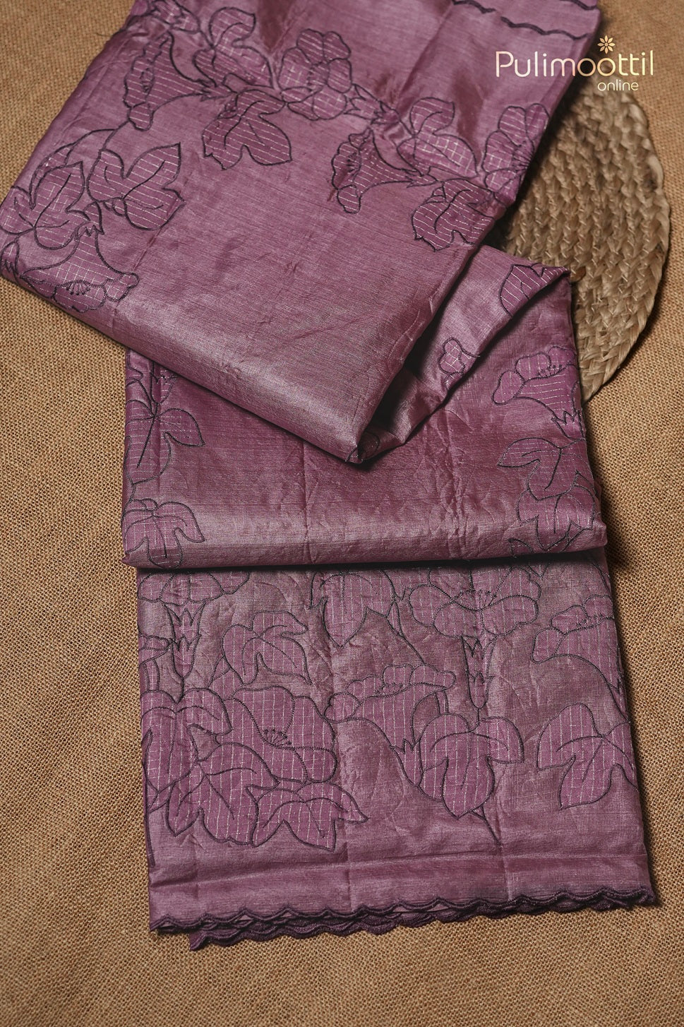 Dusty Pink Colour Tussar Silk Saree