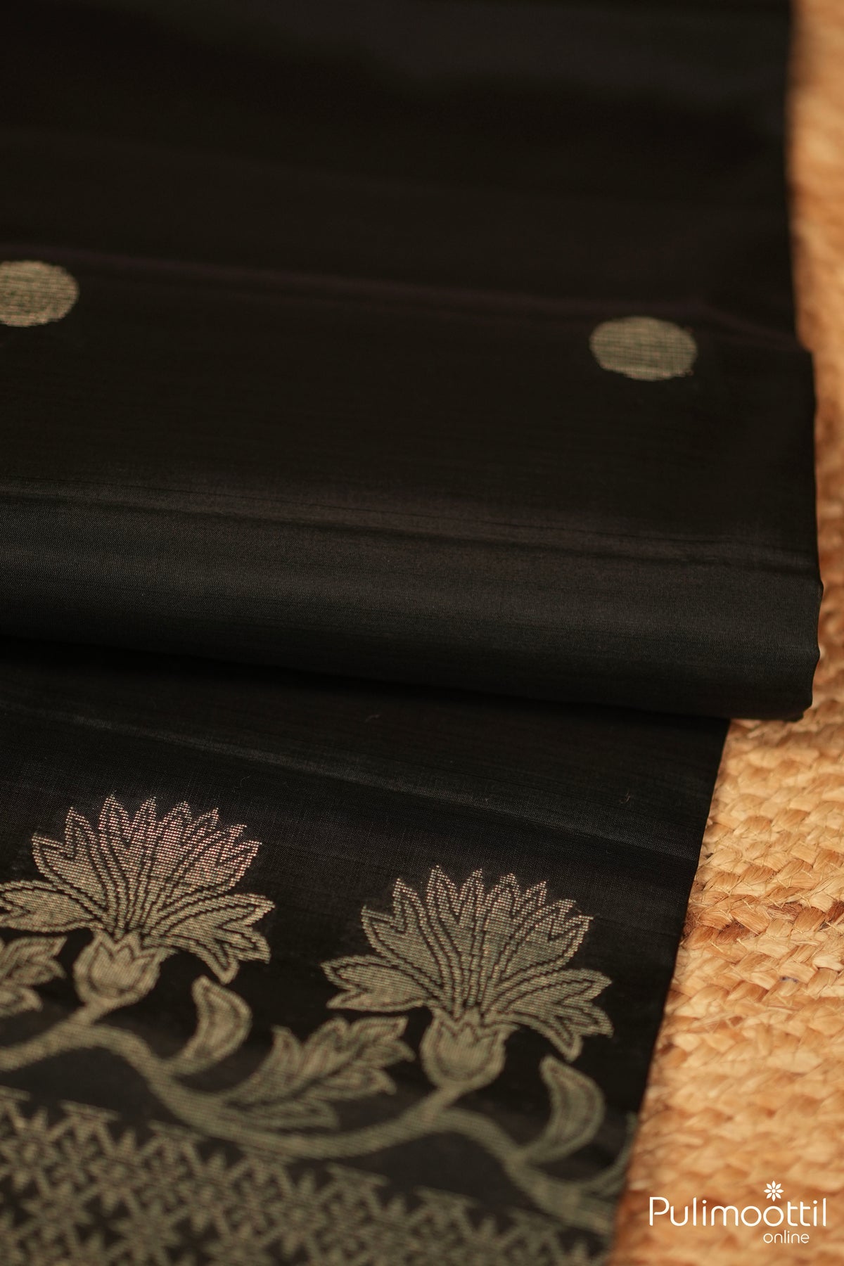 Black Color Kanchipuram Soft Silk Saree
