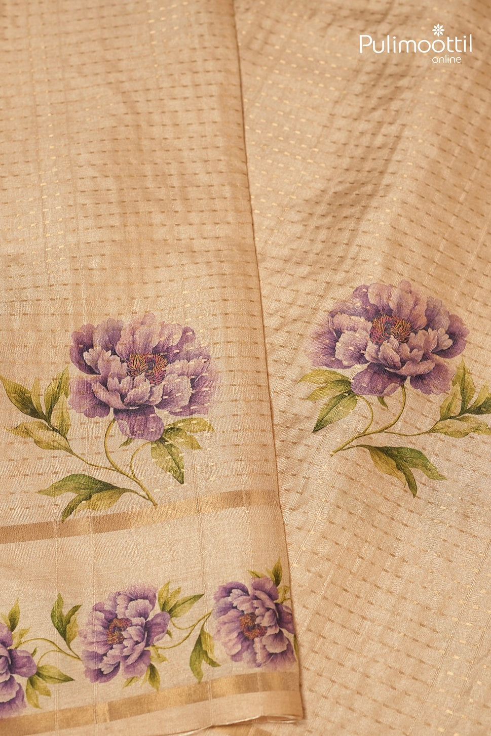 Ivory Colour Semi Jute Traditional Saree