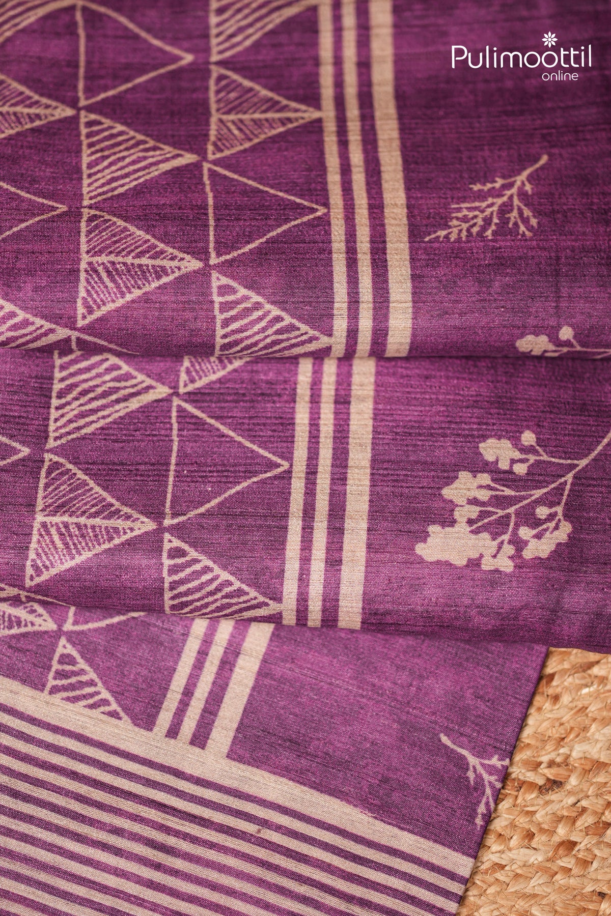 Violet colour Jute Silk Saree