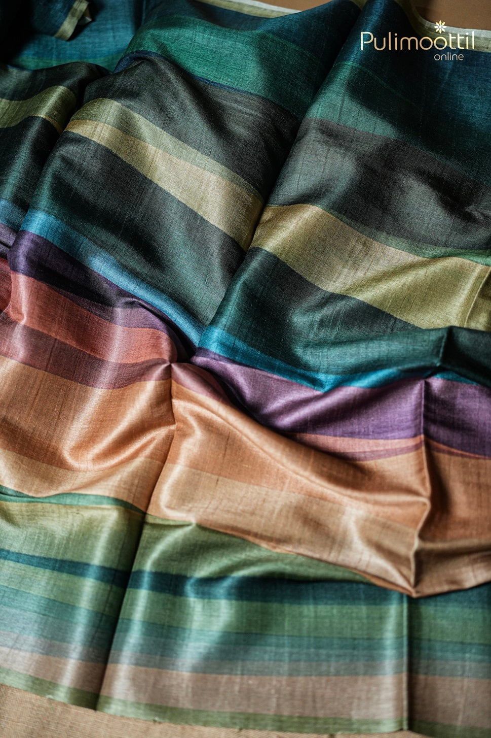 Multicolour Tussar Silk Saree