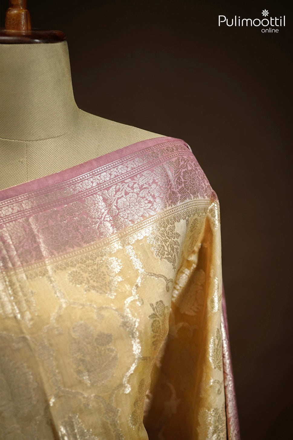 Double Shade Chanderi Banaras Silk Saree.