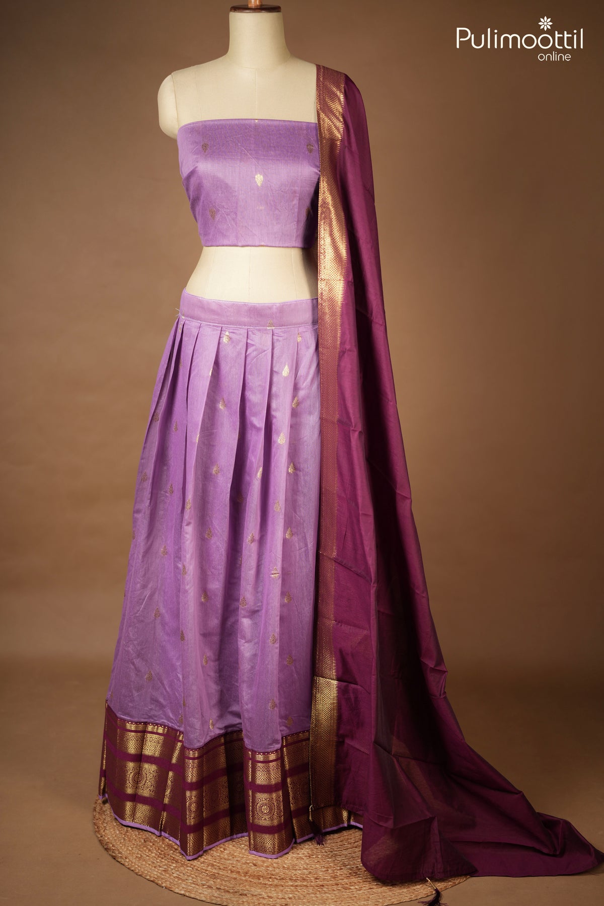 Lavender Color Ready-to-Stitch Dhavani Set