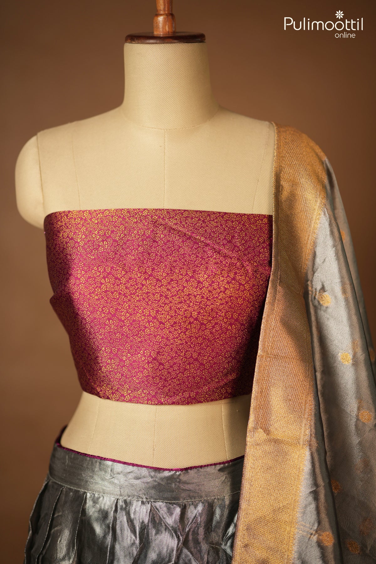 Copper Color Ready-to-Stitch Dhavani Set