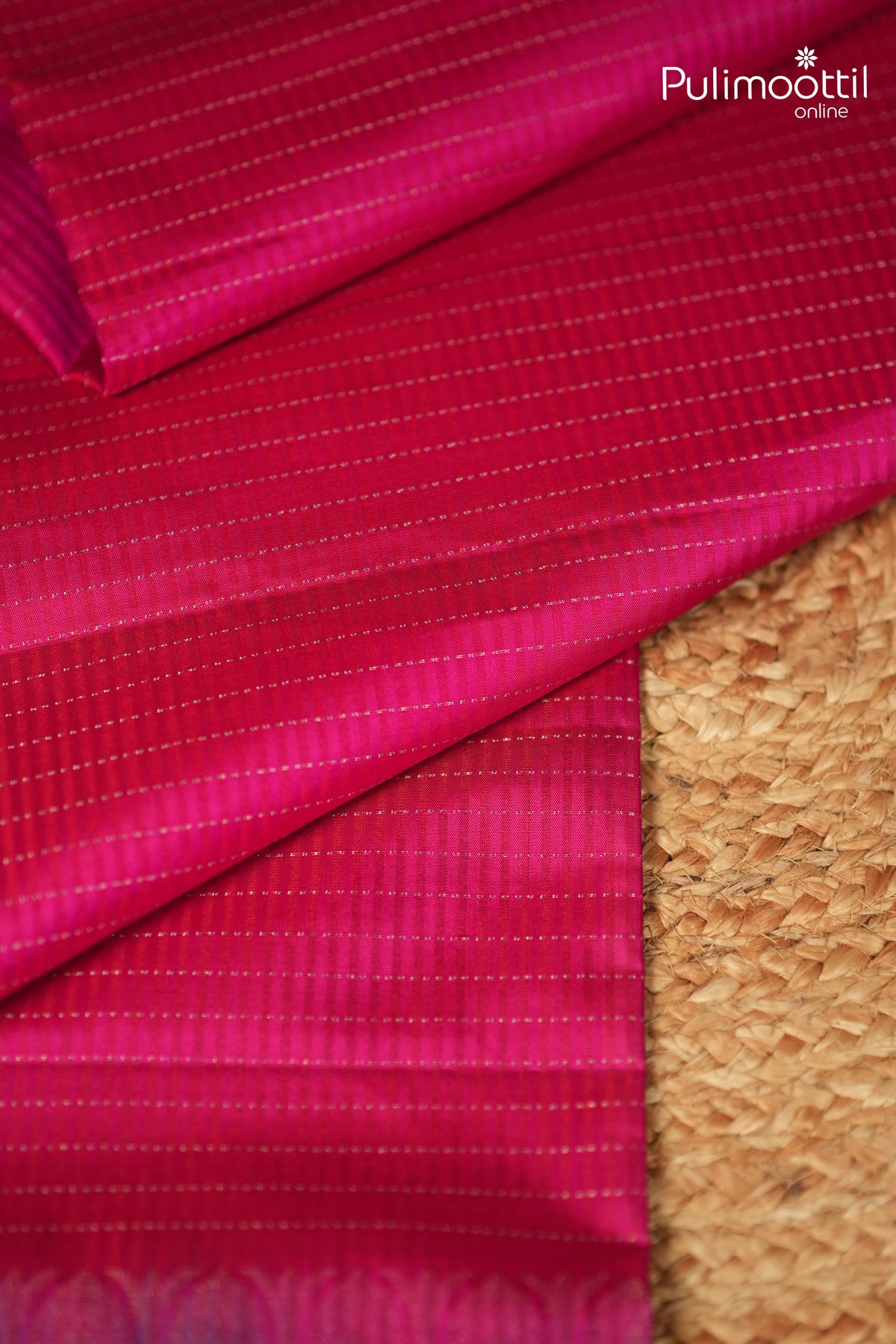 Rani Pink colour Kanchipuram Soft Silk Saree