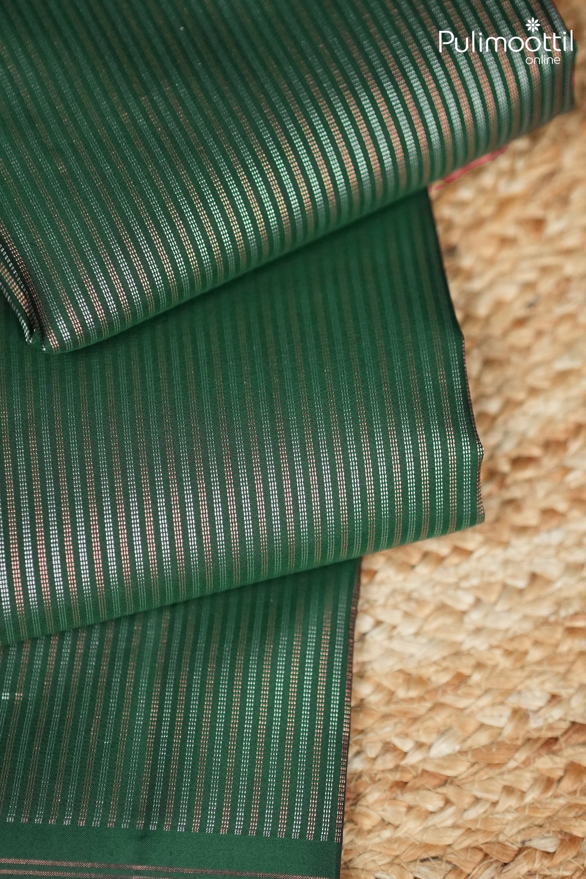 Bottle Green Colour Kanchipuram Designer Saree