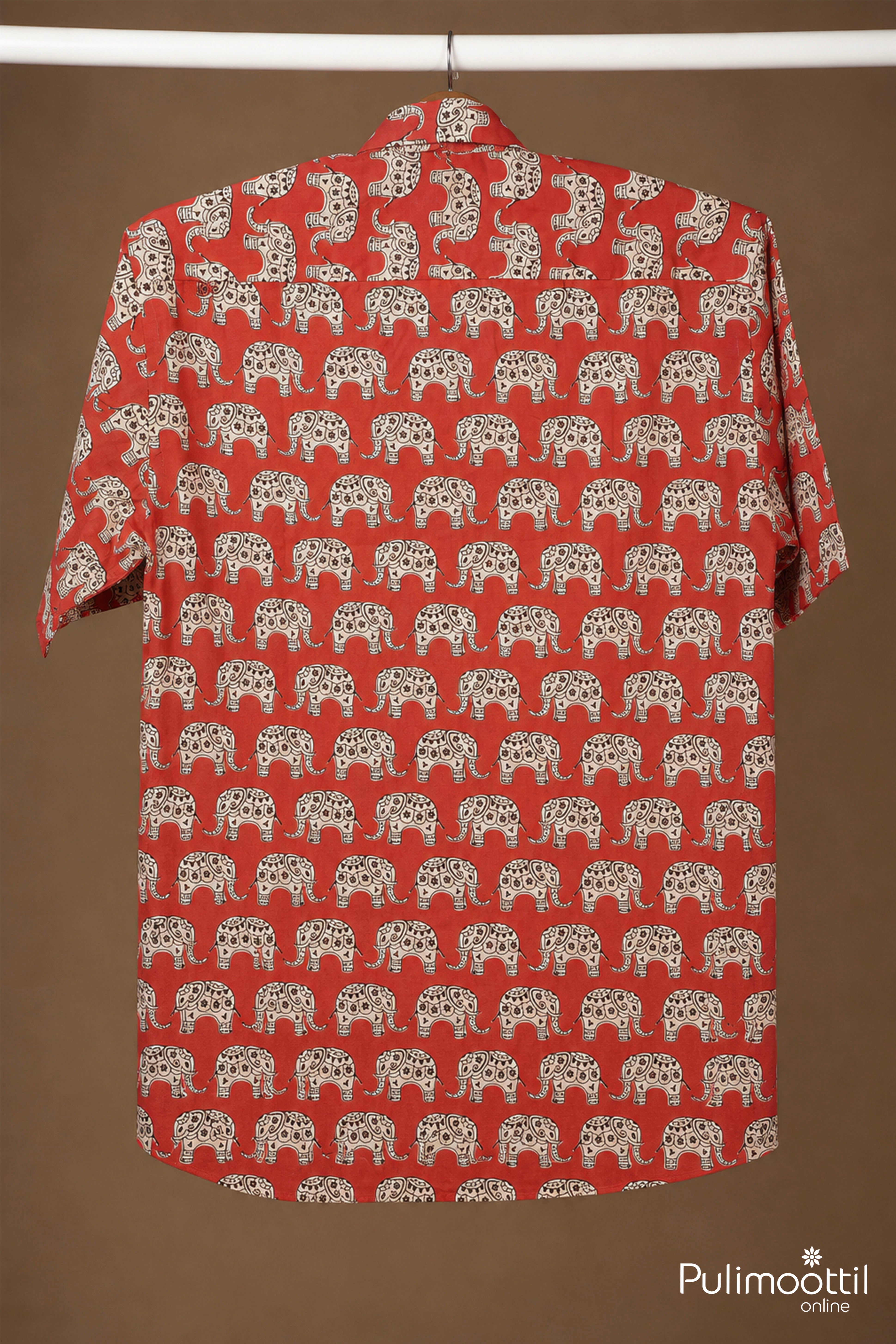Terracotta Red Color Half Sleeve Mens Shirt