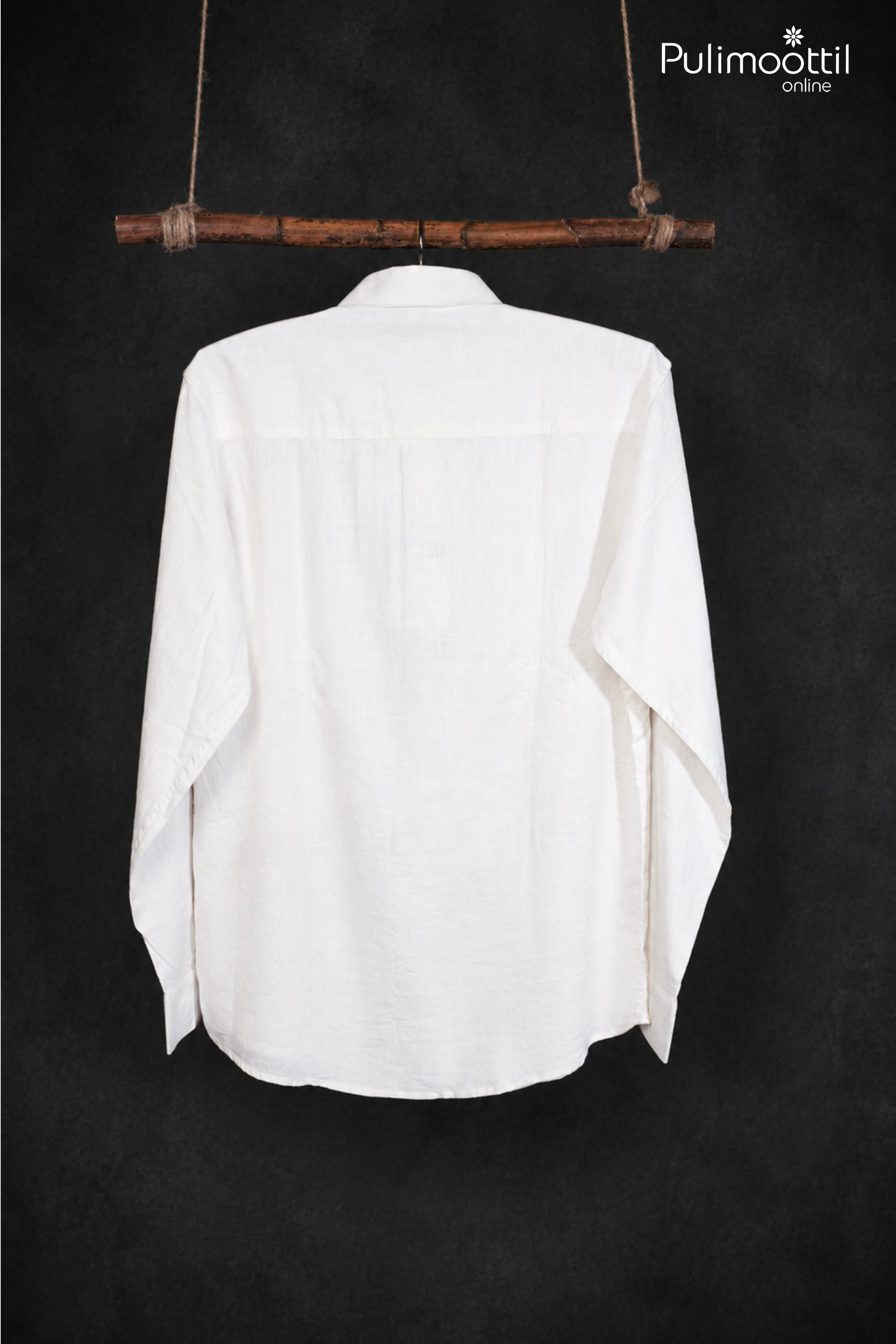 White Color Full Sleeve Mens Shirt With Floral Motif Print