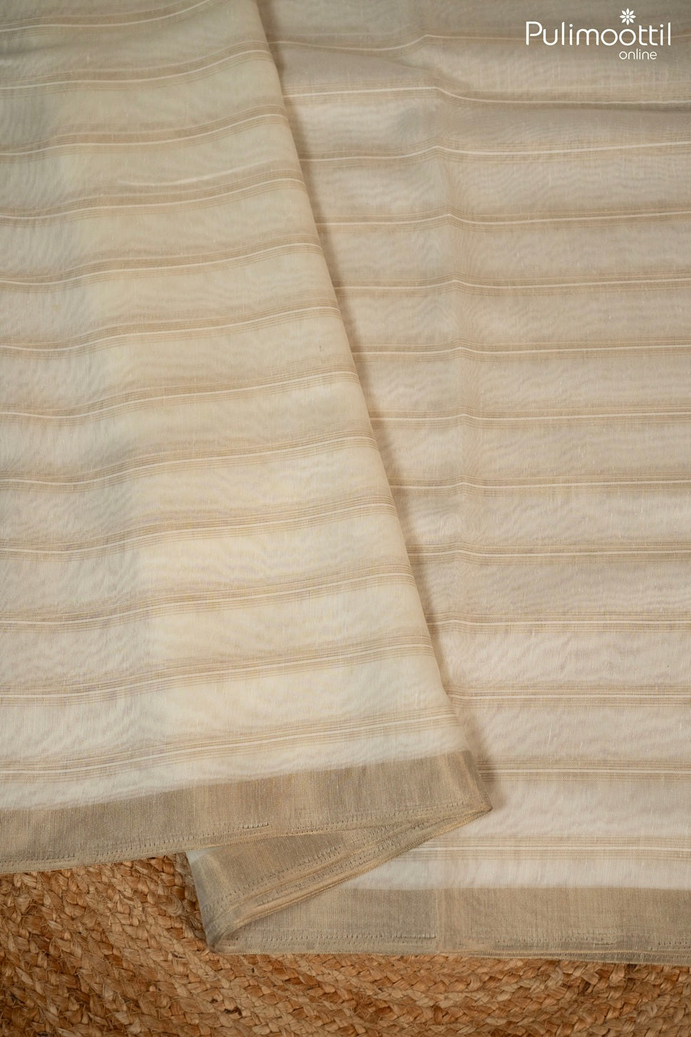 Off-White Colour Sheer Linen Saree