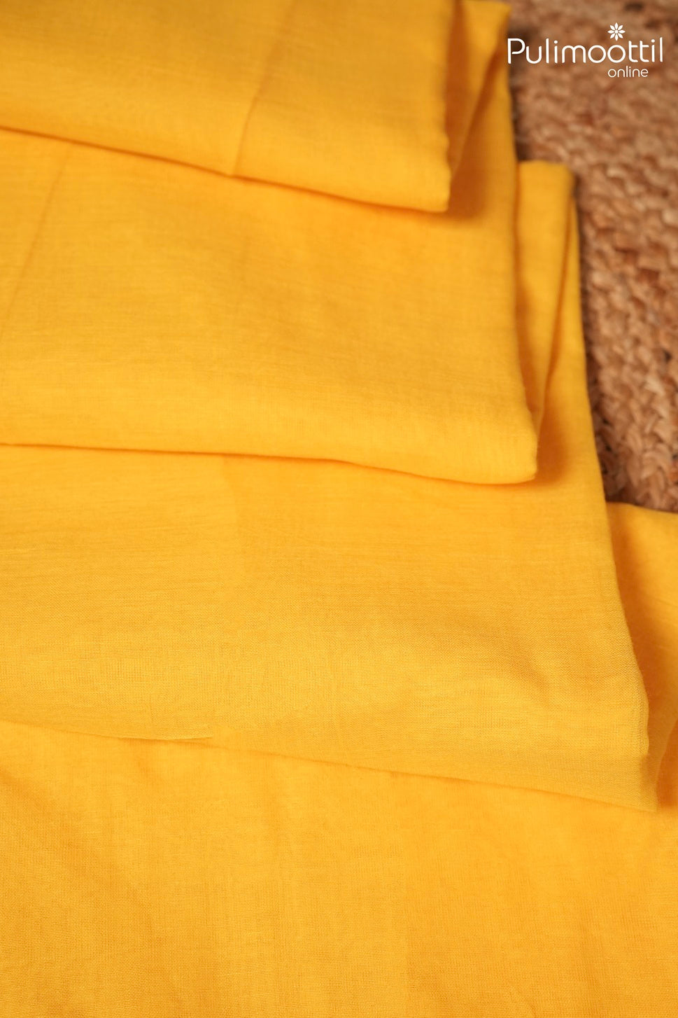 Yellow Colour Mul Cotton Saree