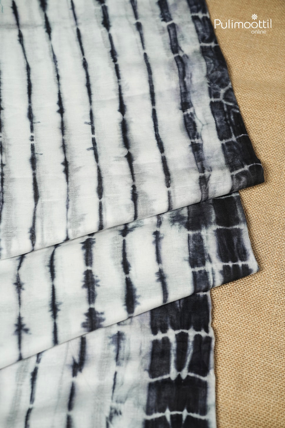 White Colour Shibori Printed Mul Cotton Saree