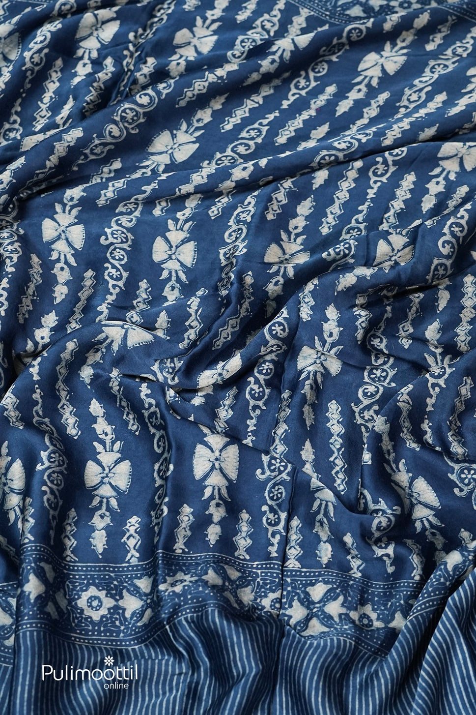 Dark Steel Blue Colour Modal Silk Saree