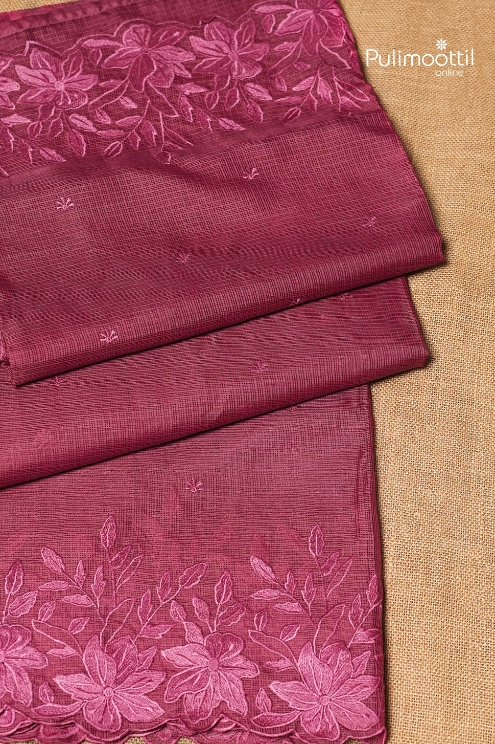 Onion Pink Colour Net Cotta Fancy Saree