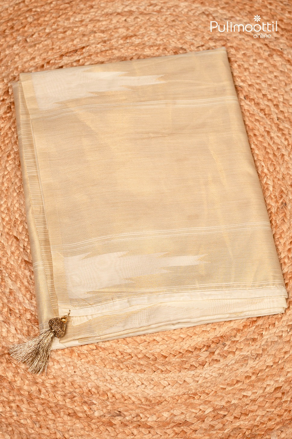 Offwhite Colour Semi Chanderi Traditional Saree
