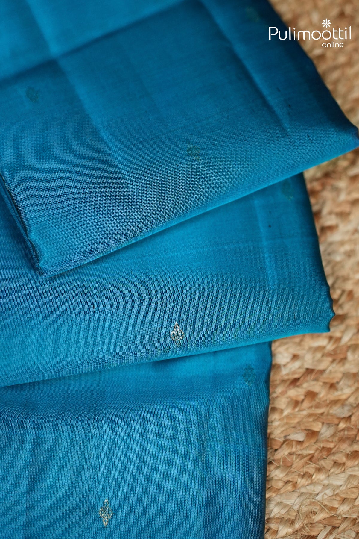 Dark Sky Blue Colour Kanchipuram Designer Saree
